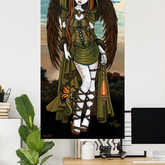 Gwyneth Sunset Dragon Lantern Angel Poster (Thuiskantoor)