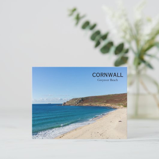 Gwynver Beach Cornwall England Briefkaart (Staand voorkant)