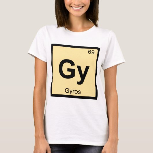 Gy - Gyros Chemistry Periodiek Tabelsymbool T-shirt (Voorkant)
