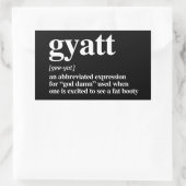 Gyatt Definitie Rechthoekige Sticker (Tas)