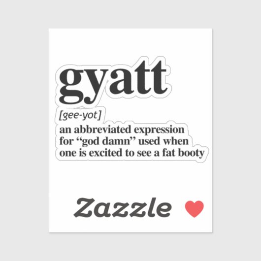Gyatt Definitie Sticker (Vel)