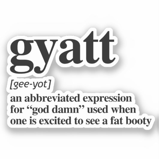 Gyatt Definitie Sticker (Voorkant)