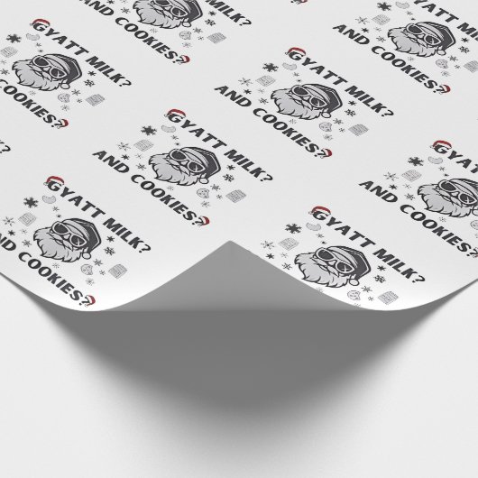 Gyatt Melk en Cookies Grappig Santa Gen Alpha Cadeaupapier (Hoek)