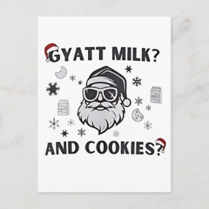 Gyatt Melk en Koekjes Grappige Kerstman Gen Alpha Briefkaart