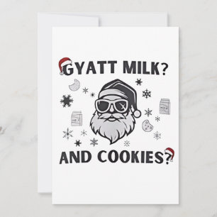 Gyatt Melk en Koekjes Grappige Kerstman Gen Alpha Kaart