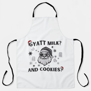 Gyatt Melk en Koekjes Grappige Kerstman Gen Alpha Schort