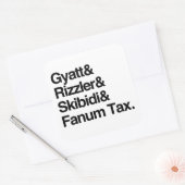 Gyatt Rizzler Skibidi en Fanum Tax Vierkante Sticker (Envelop)