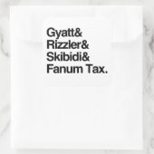 Gyatt Rizzler Skibidi en Fanum Tax Vierkante Sticker (Tas)