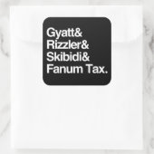 Gyatt Rizzler Skibidi en Fanum Tax Vierkante Sticker (Tas)