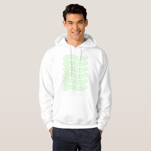 @gyattrice Logo Pastel Groene Mannen Hoodie (Voorkant volledig)