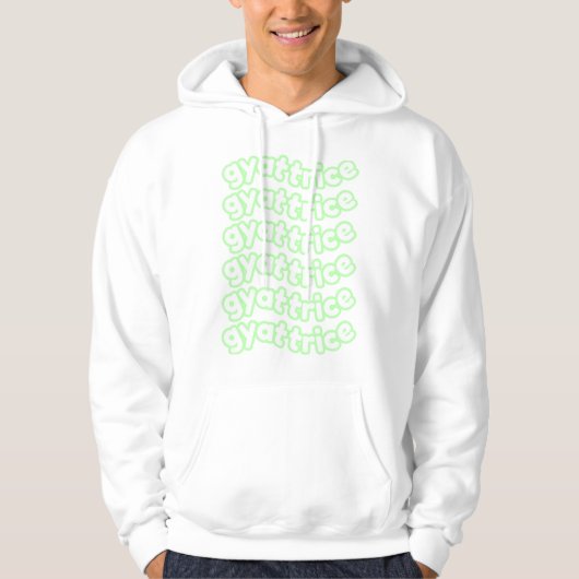 @gyattrice Logo Pastel Groene Mannen Hoodie (Voorkant)