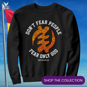 Gye Nyame Adinkra ANGST ALLEEN GOD Christelijk Gli Trui