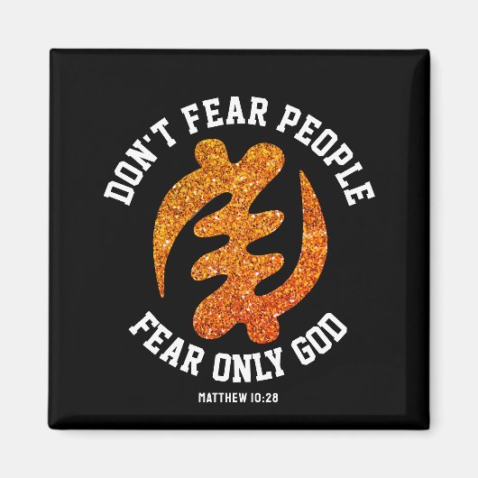 GYE NYAME Adinkra Christelijke Glitter Magneet (Voorkant)