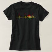Gye Nyame Adinkra Symbol Ghana Flag Heartbeat EKG T-shirt (Design voorkant)