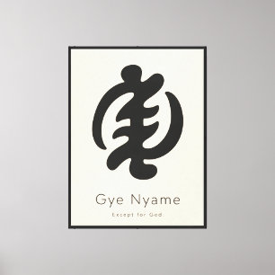 Gye Nyame Adinkra Symbool Minimalistische Afrika Canvas Afdruk