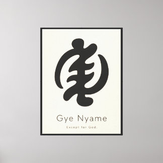 Gye Nyame Adinkra Symbool | Minimalistische Afrika Canvas Afdruk