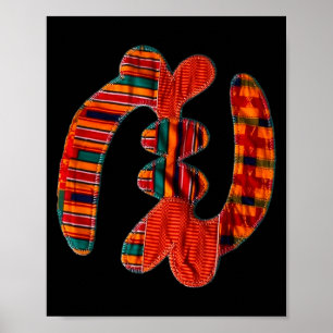 Gye Nyame - Afrikaans Kente Doek Symbool Ghana  Poster
