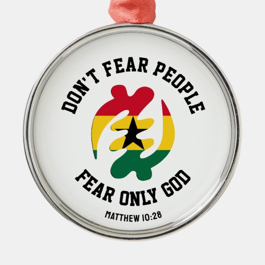 Gye Nyame ANGST ALLEEN GOD Christelijk Ghana Metalen Ornament (Voorkant)