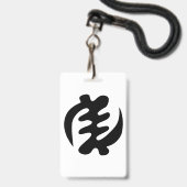 Gye Nyame | God is het hoogste adinkra-symbool Badge (Voorzijde met lanyard)