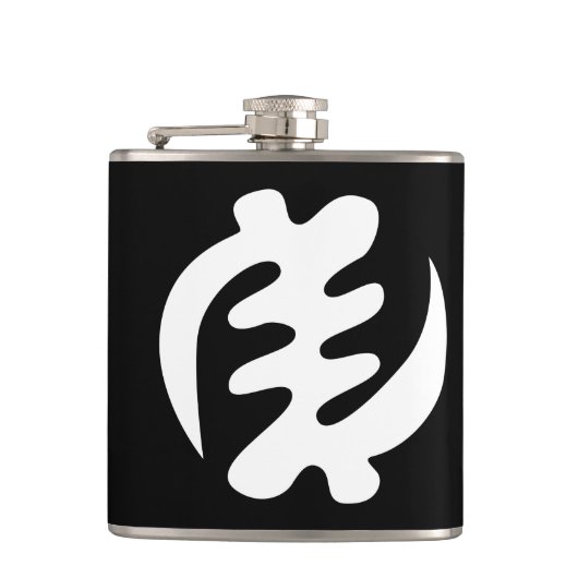 Gye Nyame | God is het hoogste adinkra-symbool Heupfles (Voorkant)