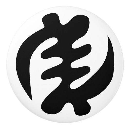Gye Nyame | God is het hoogste adinkra-symbool Keramische Knop (Voorkant)