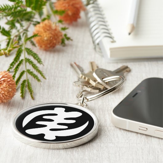 Gye Nyame | God is het hoogste adinkra-symbool Sleutelhanger (Zijkant)
