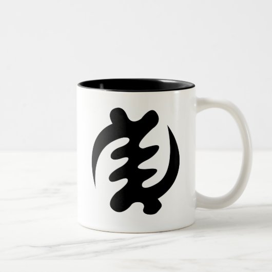 Gye Nyame | God is het hoogste adinkra-symbool Tweekleurige Koffiemok (Rechts)