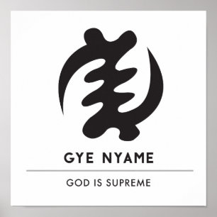 Gye Nyame   God is het hoogste symbool Poster