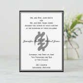 Gye Nyame Invitation in Black Kaart (Staand voorkant)