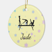 GYELLOW GYMNASTICS-ORNAMENS MET PERSONALISERING KERAMISCH ORNAMENT (Links)