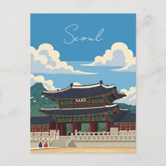 Gyeongbokgung in Seoul, Zuid-Korea Briefkaart (Voorkant)