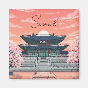 Gyeongbokgung in Seoul, Zuid-Korea Magneet