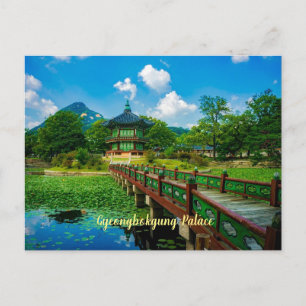 Gyeongbokgung-paleis, gelabeld. briefkaart