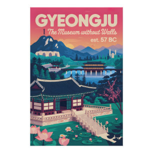 Gyeongju Korea Retro Reisposter Kunst Perfect Poster