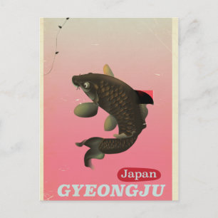 Gyeongju Korea vintage stijl reisposter Briefkaart
