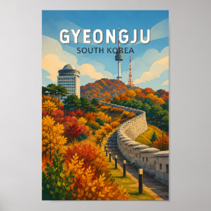 Gyeongju Zuid-Korea Illustratie Reis Kunst Poster