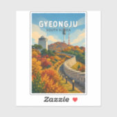 Gyeongju Zuid-Korea Illustratie Reis Kunst Sticker (Vel)