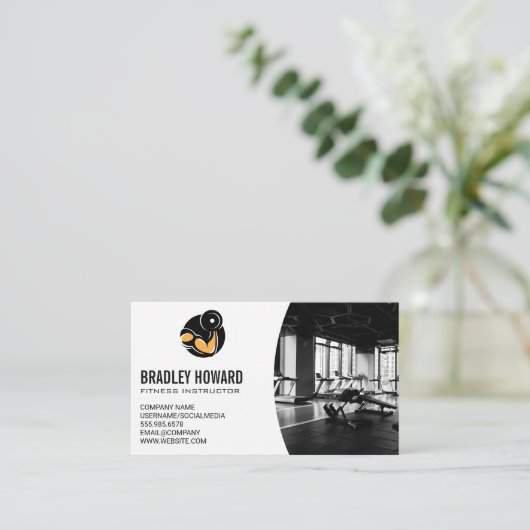Gym Achtergrond | Trainingslogo Visitekaartje (Staand voorkant)
