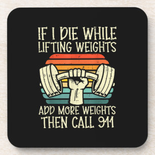 Gym Als Ik Sterf Liften Weegt Grappige Workout Fit Bier Onderzetter