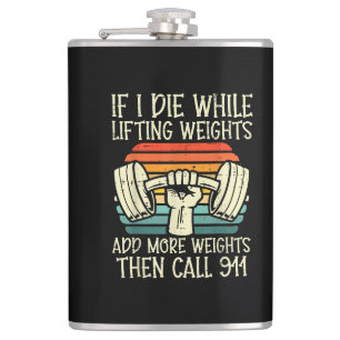 Gym Als Ik Sterf Liften Weegt Grappige Workout Fit Heupfles