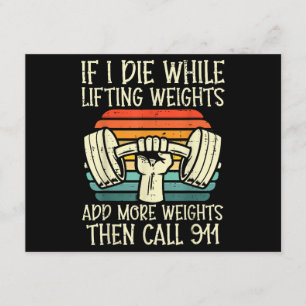 Gym Als Ik Sterf Liften Weegt Grappige Workout Fit Informatiekaartje