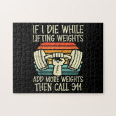 Gym Als Ik Sterf Liften Weegt Grappige Workout Fit Legpuzzel (Horizontaal)