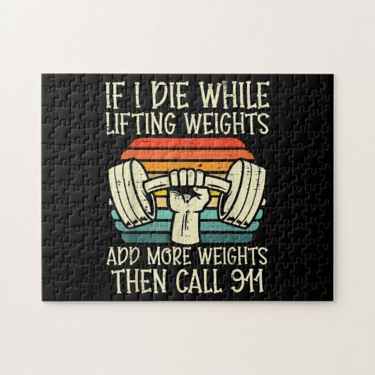Gym Als Ik Sterf Liften Weegt Grappige Workout Fit Legpuzzel (Horizontaal)