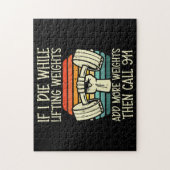 Gym Als Ik Sterf Liften Weegt Grappige Workout Fit Legpuzzel (Verticaal)