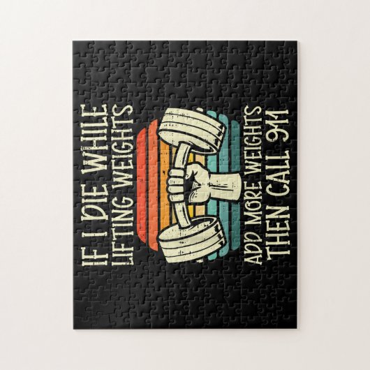Gym Als Ik Sterf Liften Weegt Grappige Workout Fit Legpuzzel (Verticaal)