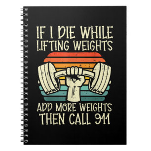 Gym Als Ik Sterf Liften Weegt Grappige Workout Fit Notitieboek
