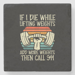 Gym Als Ik Sterf Liften Weegt Grappige Workout Fit Stenen Onderzetter