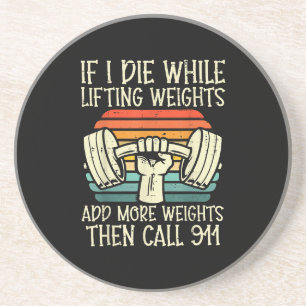 Gym Als Ik Sterf Liften Weegt Grappige Workout Fit Zandsteen Onderzetter