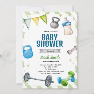 Gym Baby shower feest uitnodiging