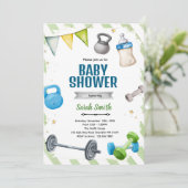 Gym Baby shower feest uitnodiging (Staand voorkant)